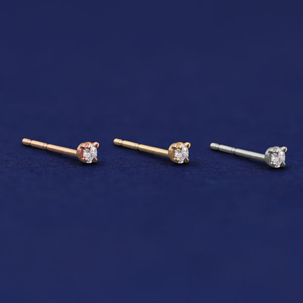 SF Fine 14K 2mm Diamond Stud Earrings in Gold | Lord & Taylor