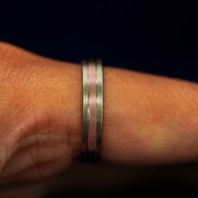 Side view of an Inlay Band on a model's finger