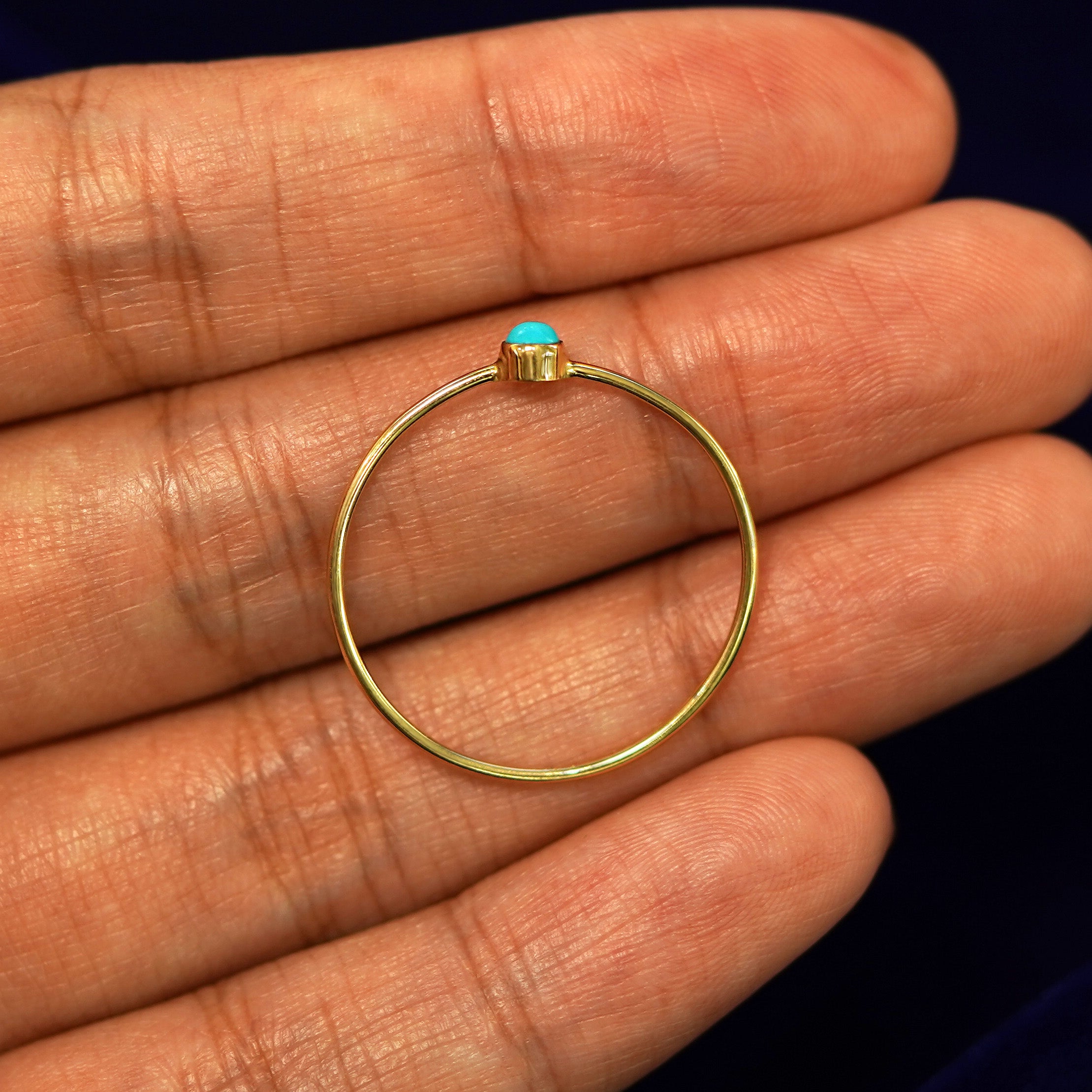 Turquoise selling Ring in Gold, 14K Solid Gold Turquoise Ring, Turquoise Stone Jewelry, Simple and Minimal Stacking Ring Gold, Gift for Her, Lovely