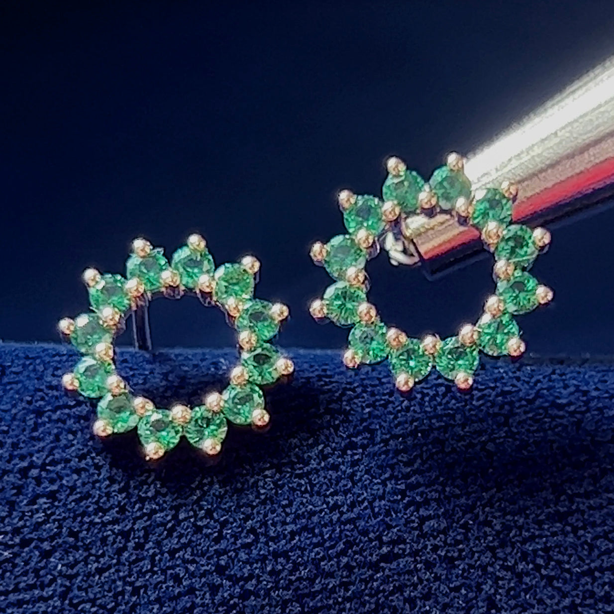 Emerald Hoop Earrings