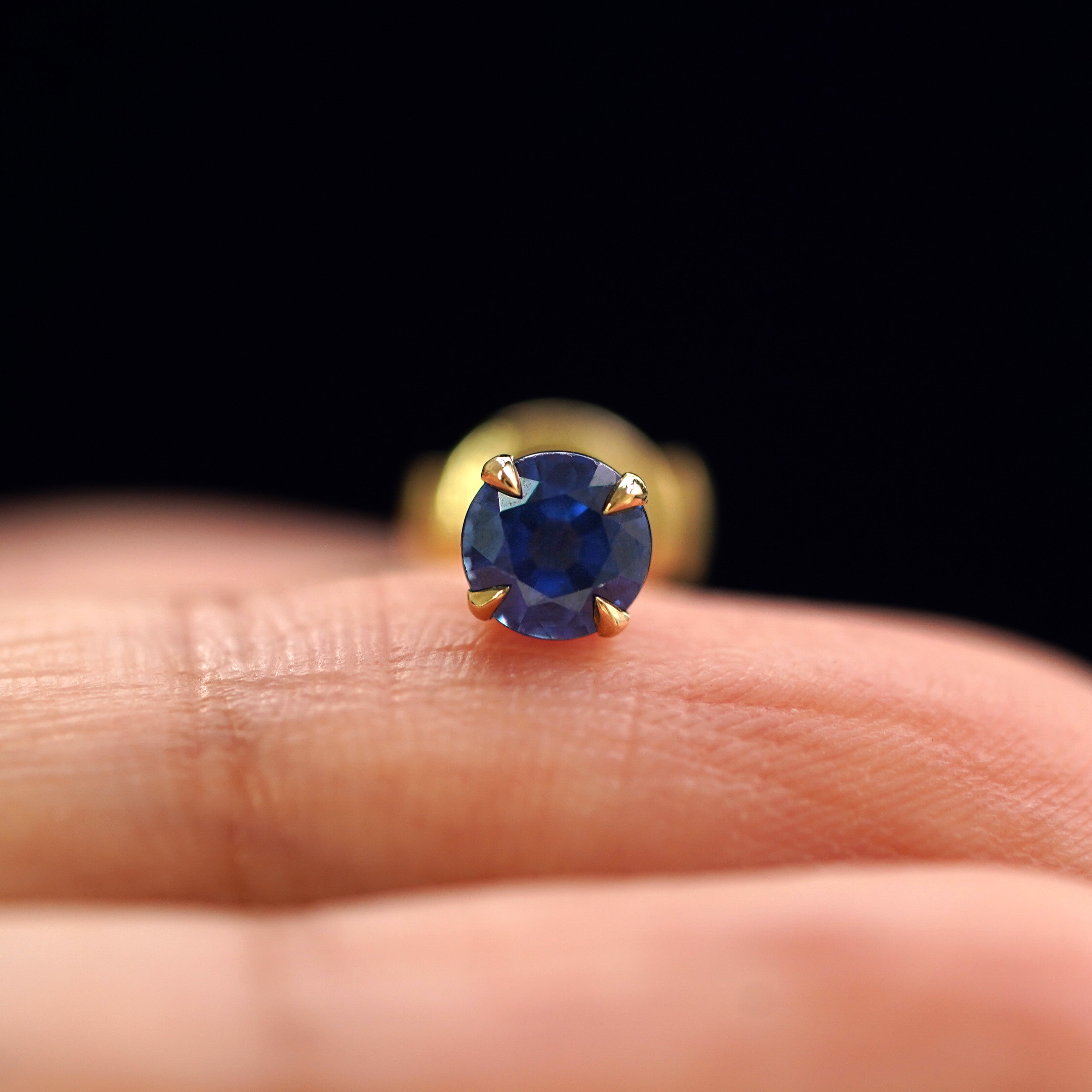 2024 Natural Ceylon Blue Sapphire 14K Solid White Gold Single Earring Stud