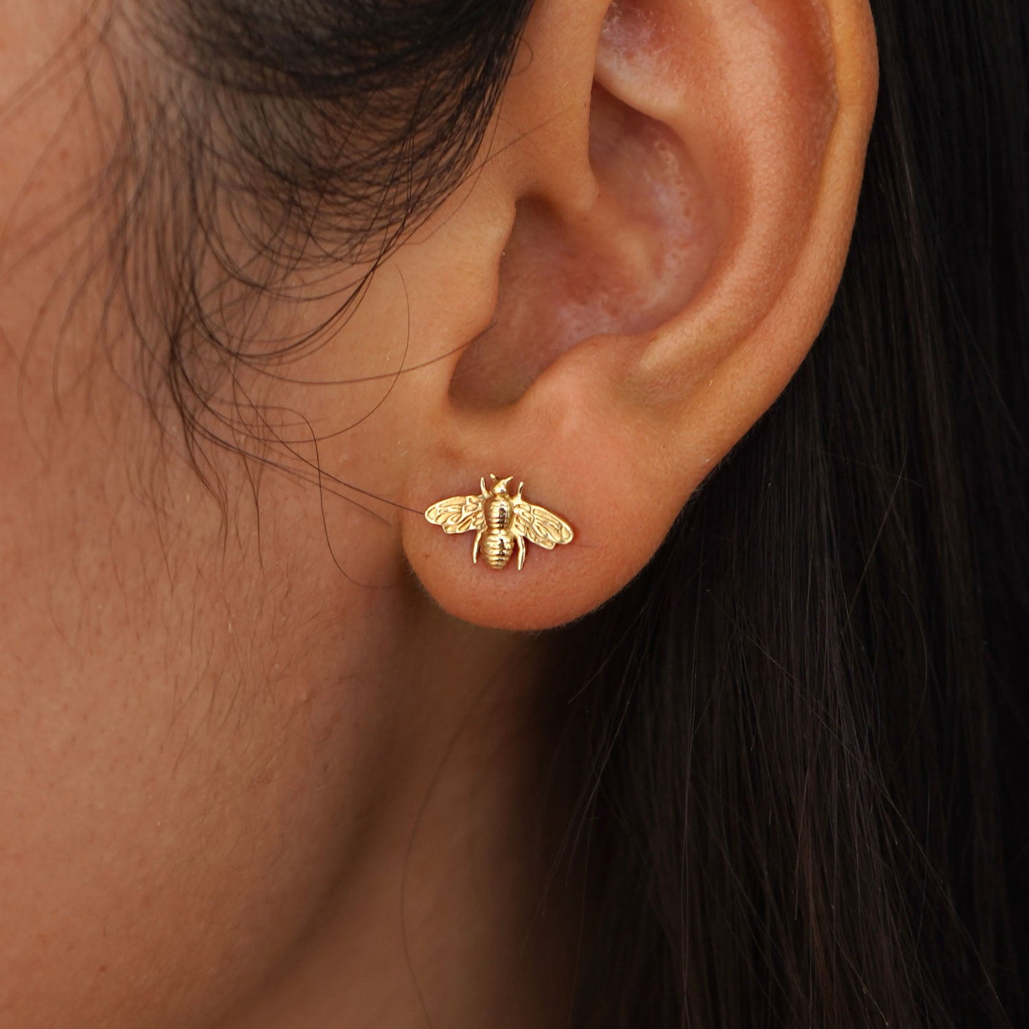 White gold sale bee earrings