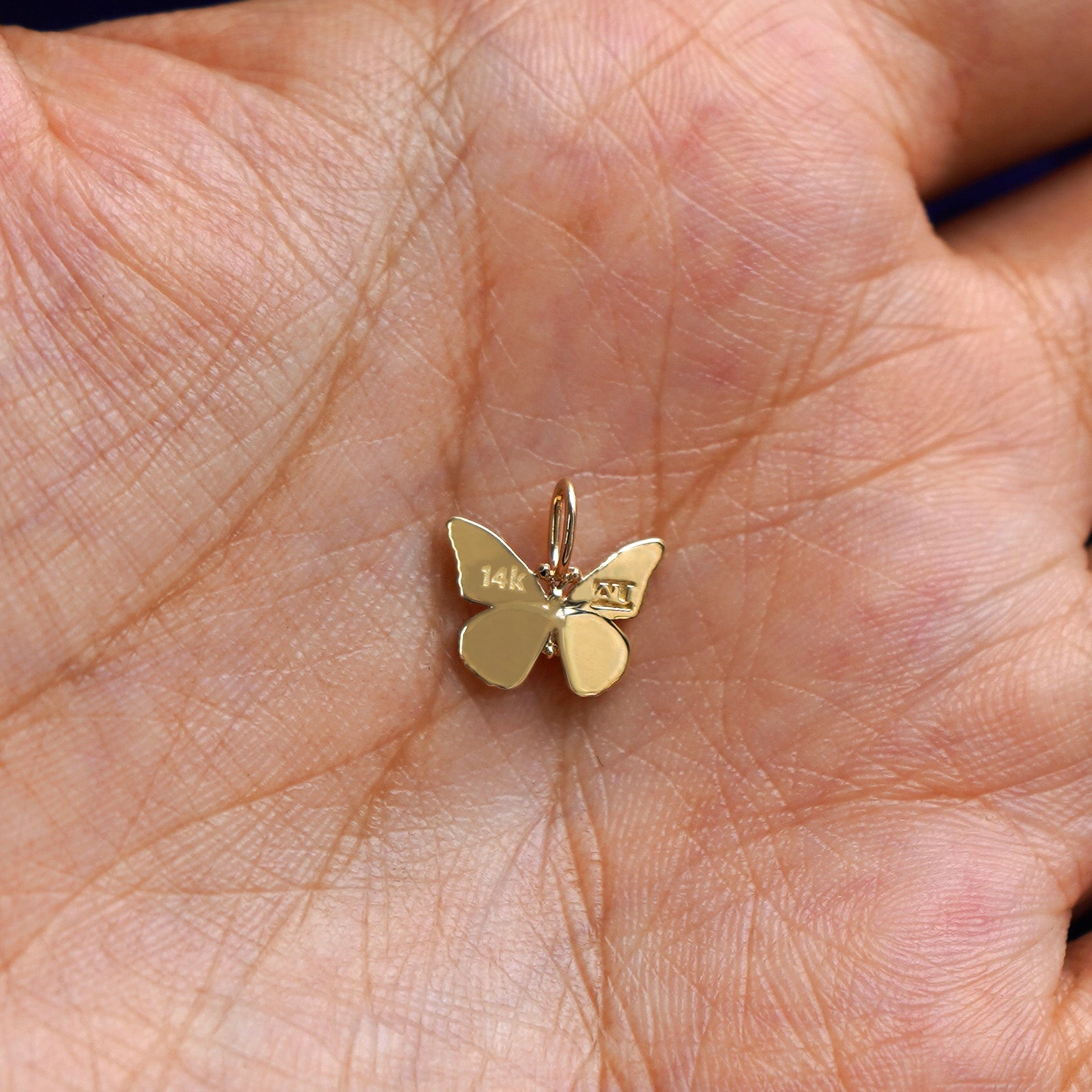 New 14k Yellow Gold Butterfly Charm Pendant store