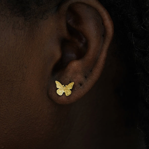 Butterfly Earring 14K Yellow Gold | Pair | Large Pushback by Automic Gold