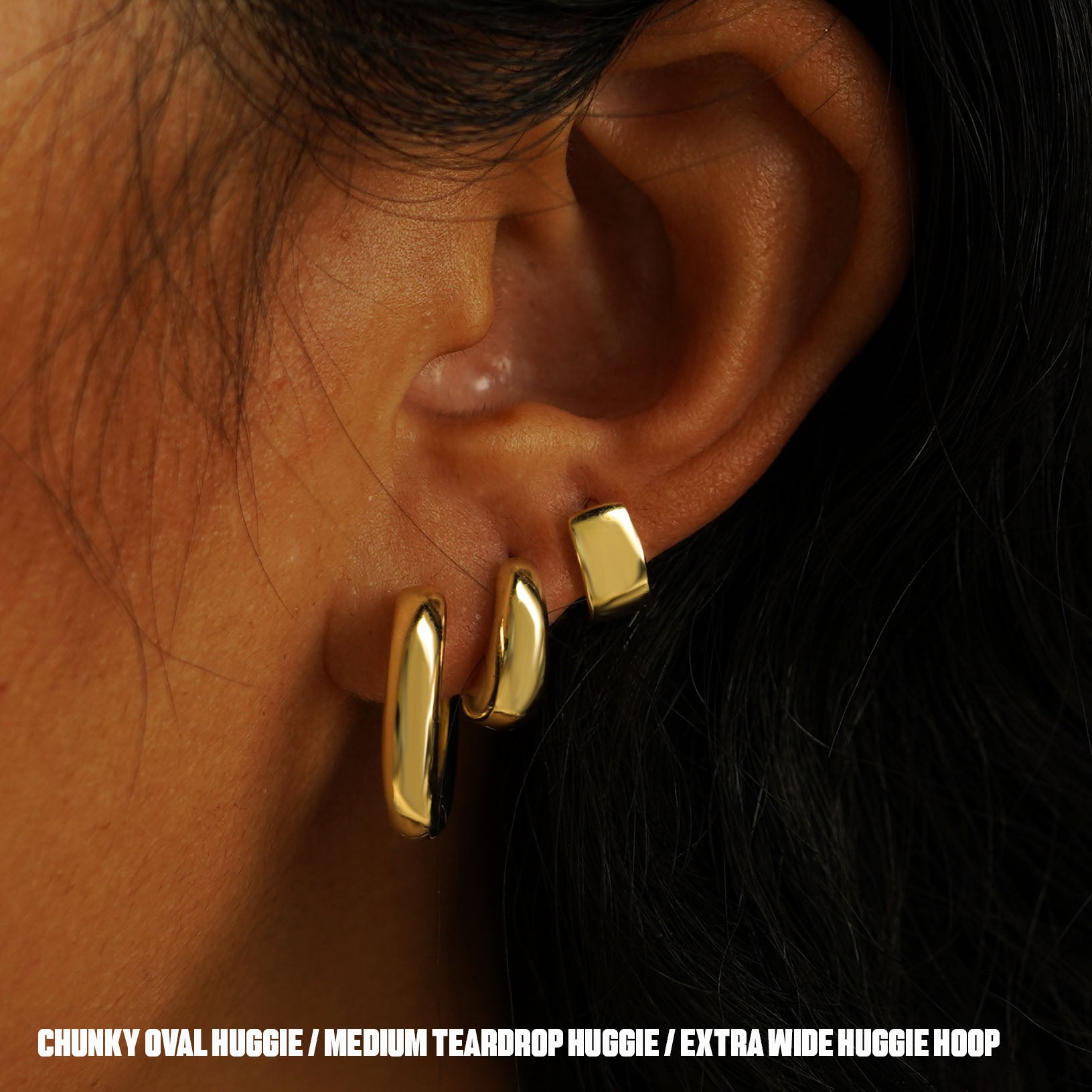 Gold huggie deals hoop earrings