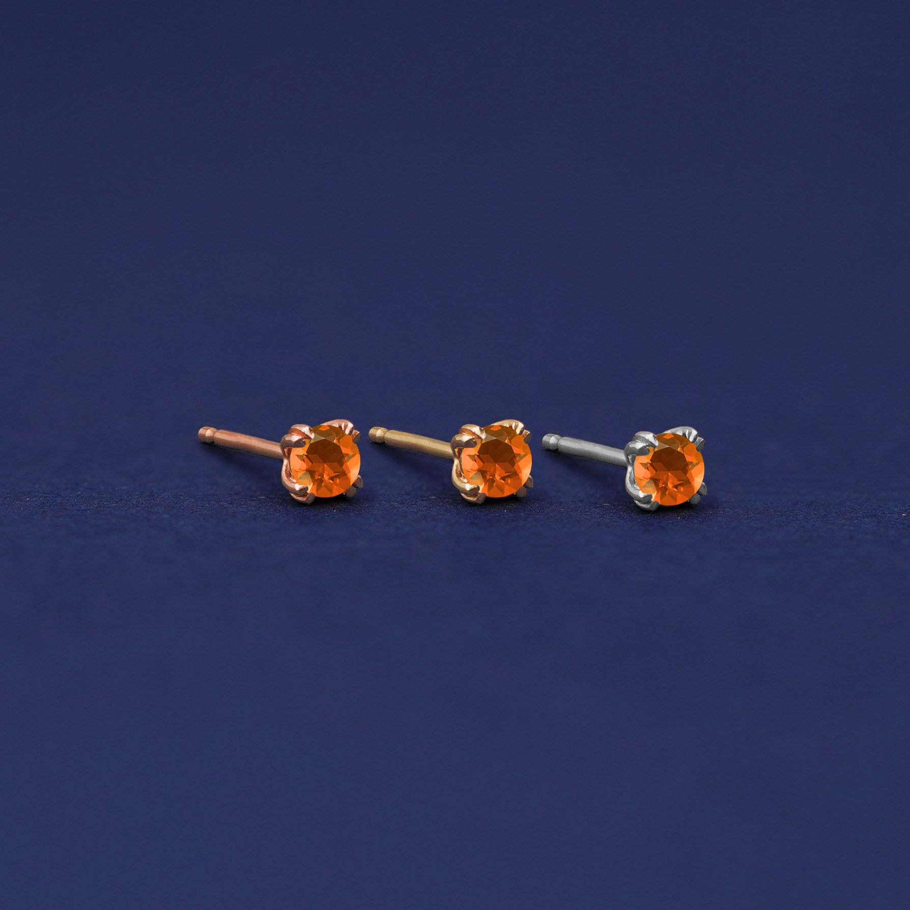 10k Gold Fire Opal Stud Earrings fashion