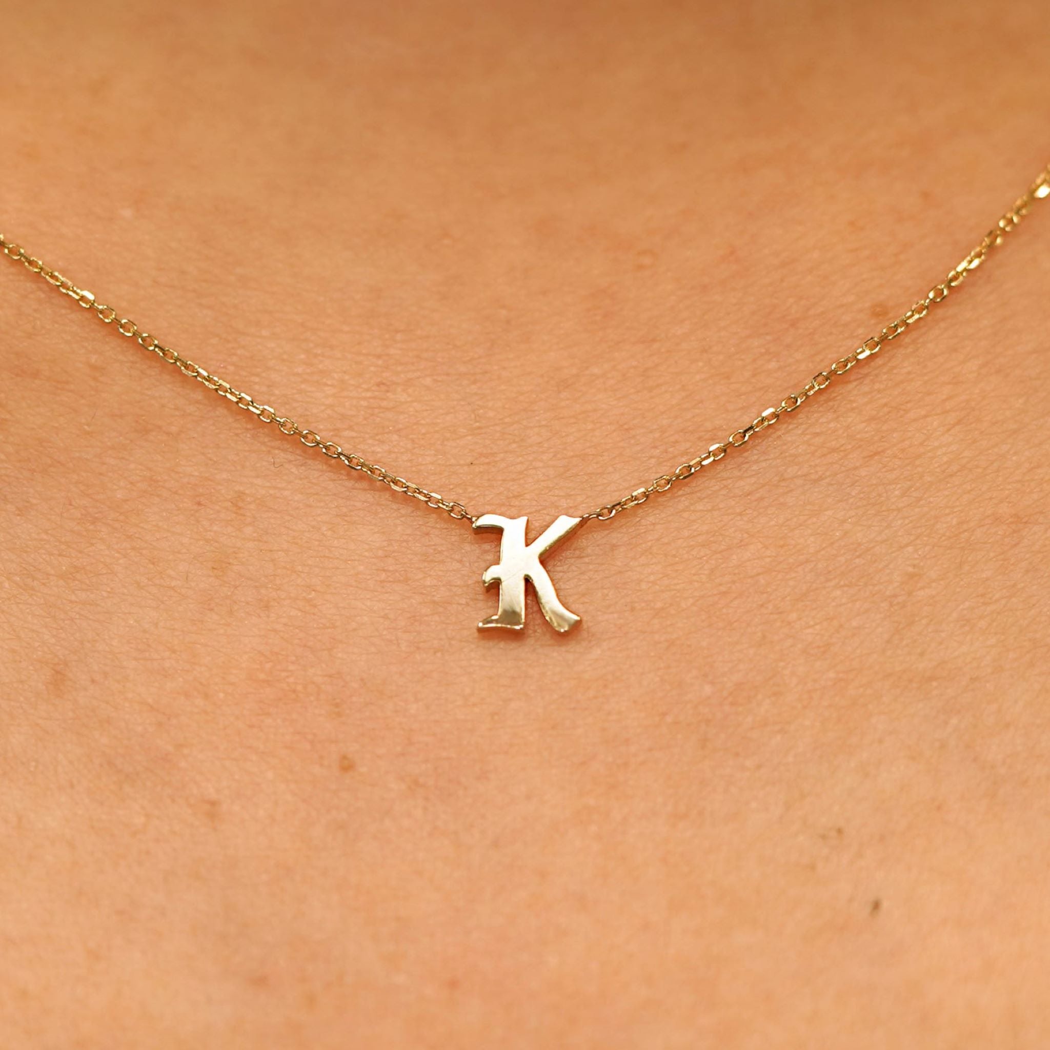 14k store Real Gold Initial