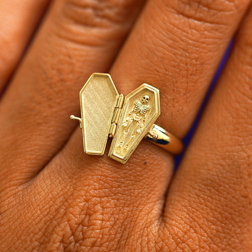 Coffin Ring - 14k Solid Gold Jewelry - Automic Gold