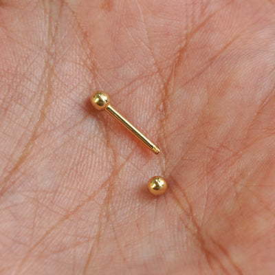 Small Straight Barbell Piercing