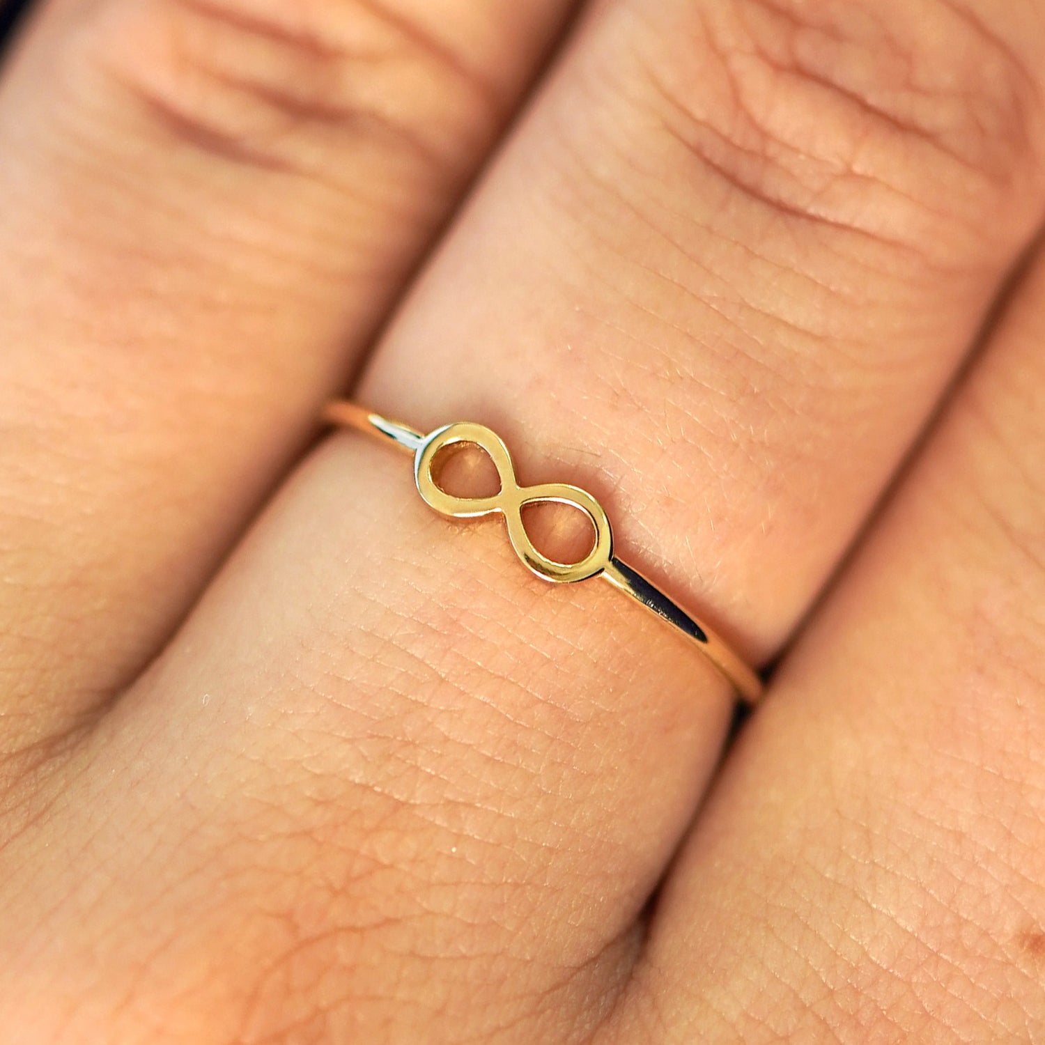 14K Gold Micro Pave Set Diamond Infinity Ring – FERKOS FJ
