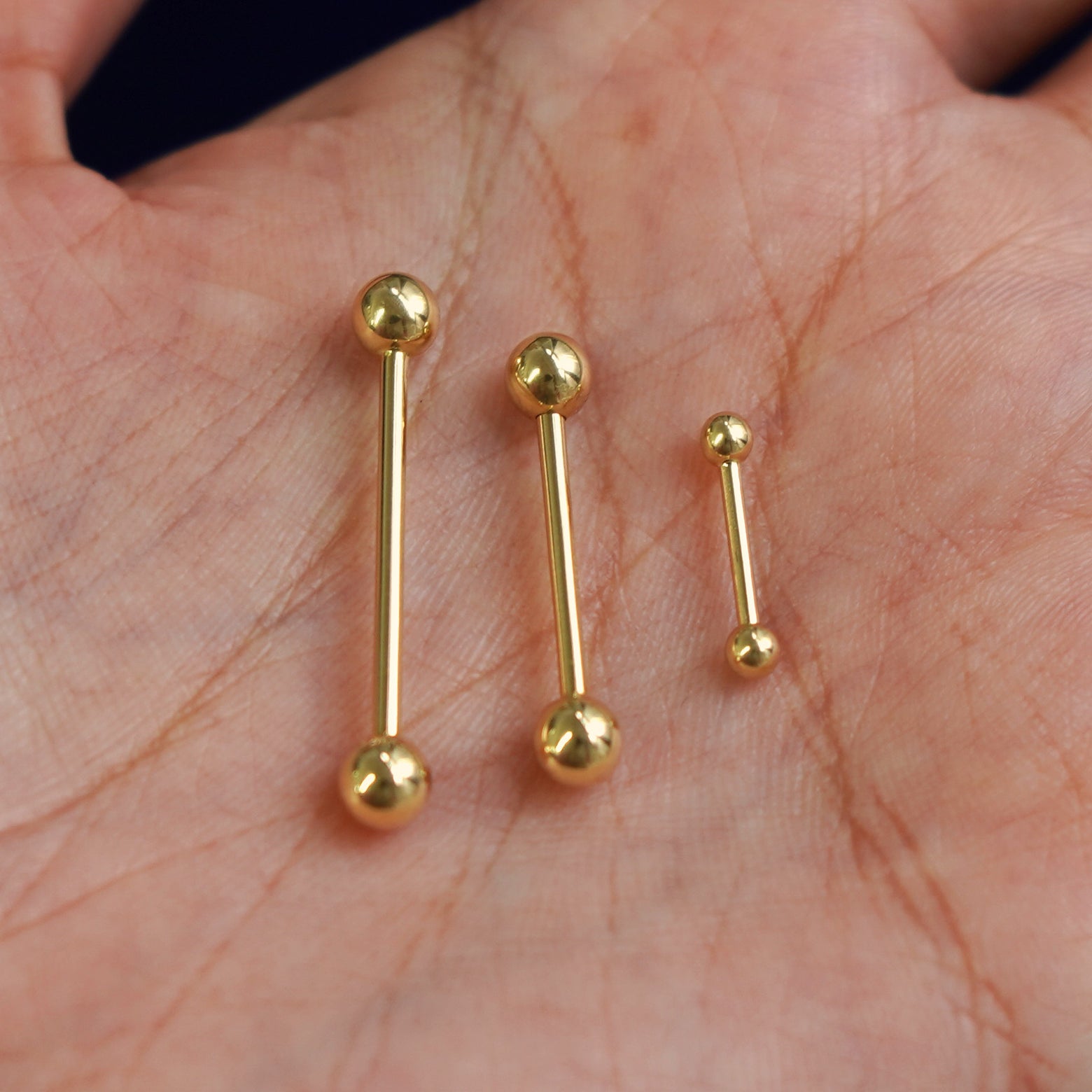 Small Straight Barbell Piercing