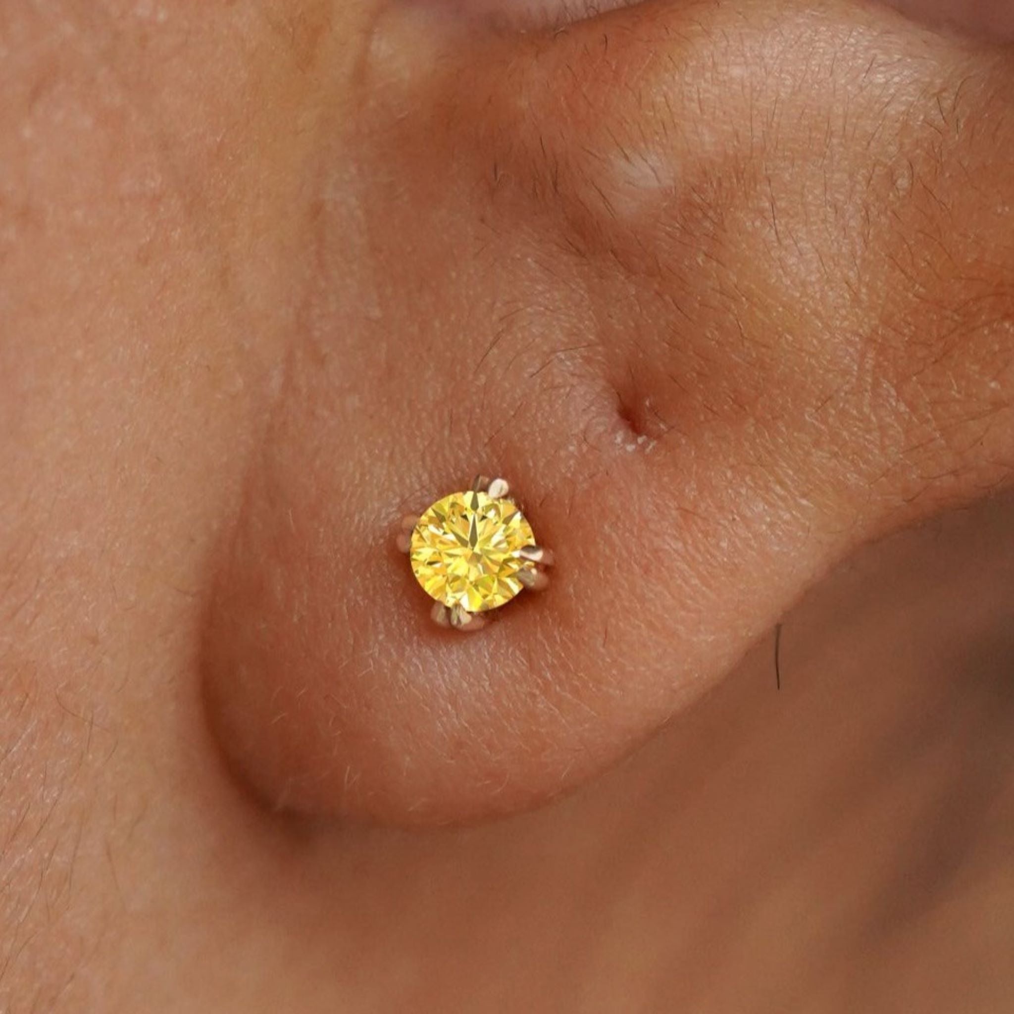 Yellow diamond stud orders earrings