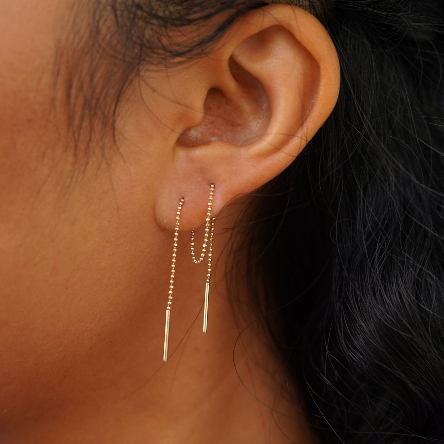 Extra Long Gold Threader Earring – STONE AND STRAND