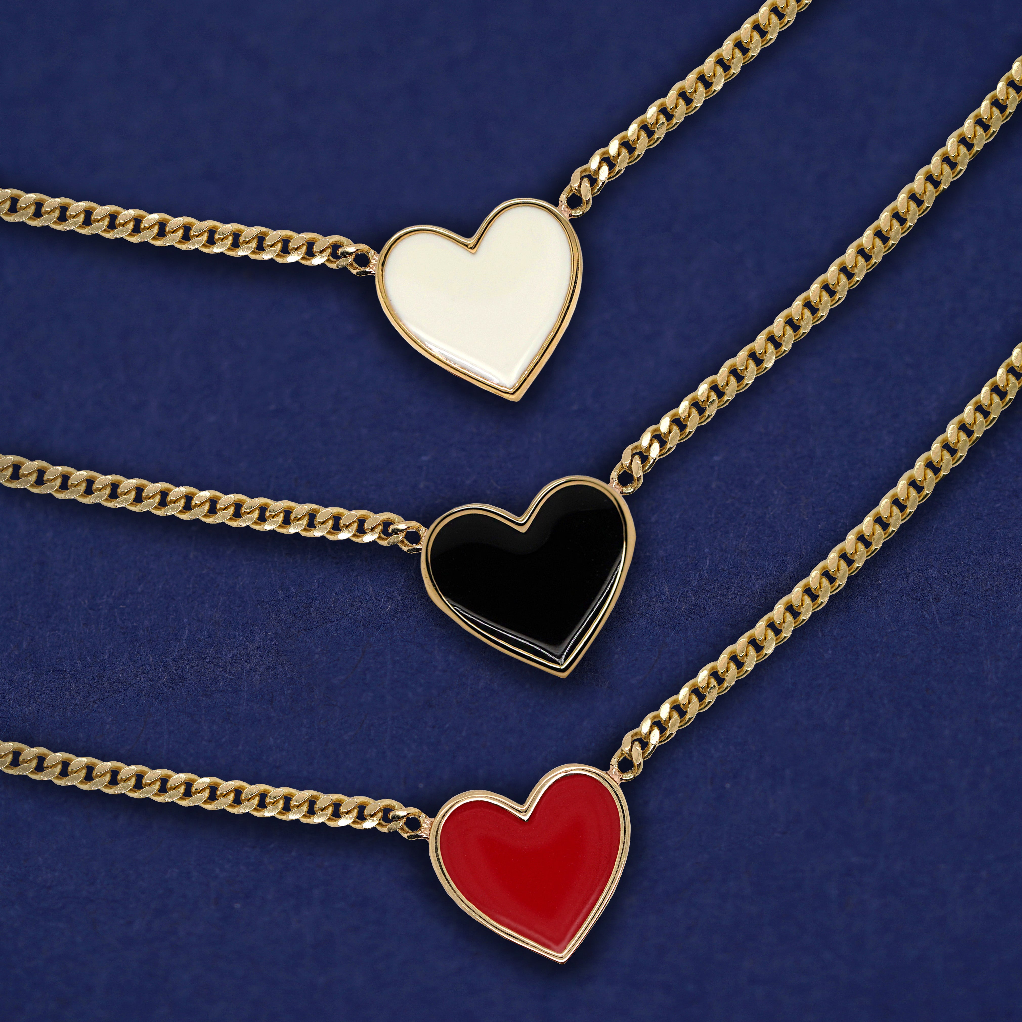 Enamel Mini outlet Hearts Necklace