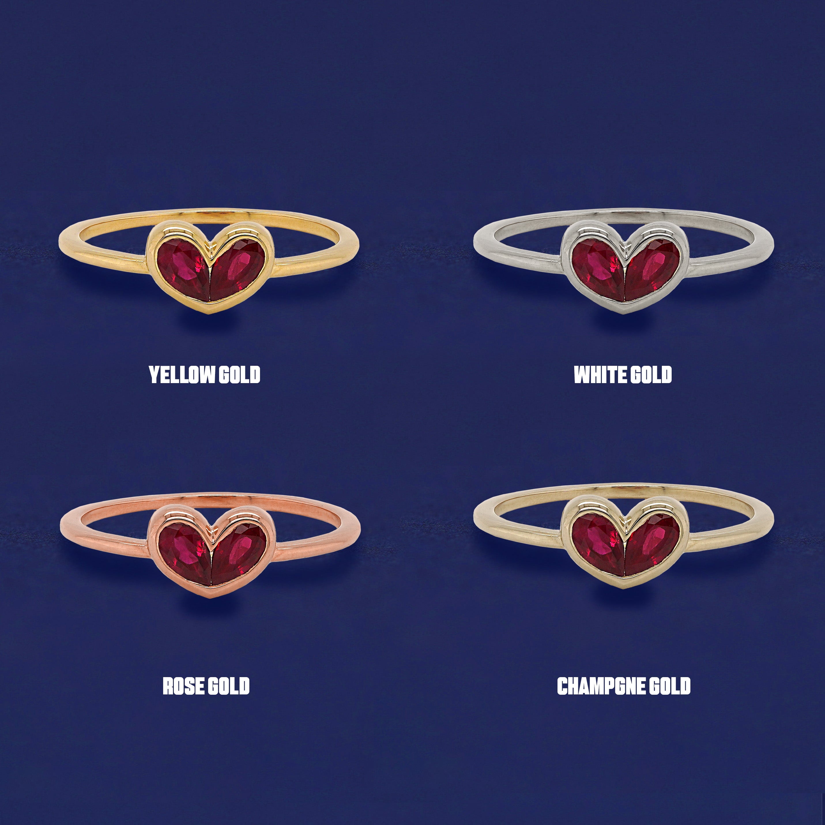 2024 14k Heart ruby ring